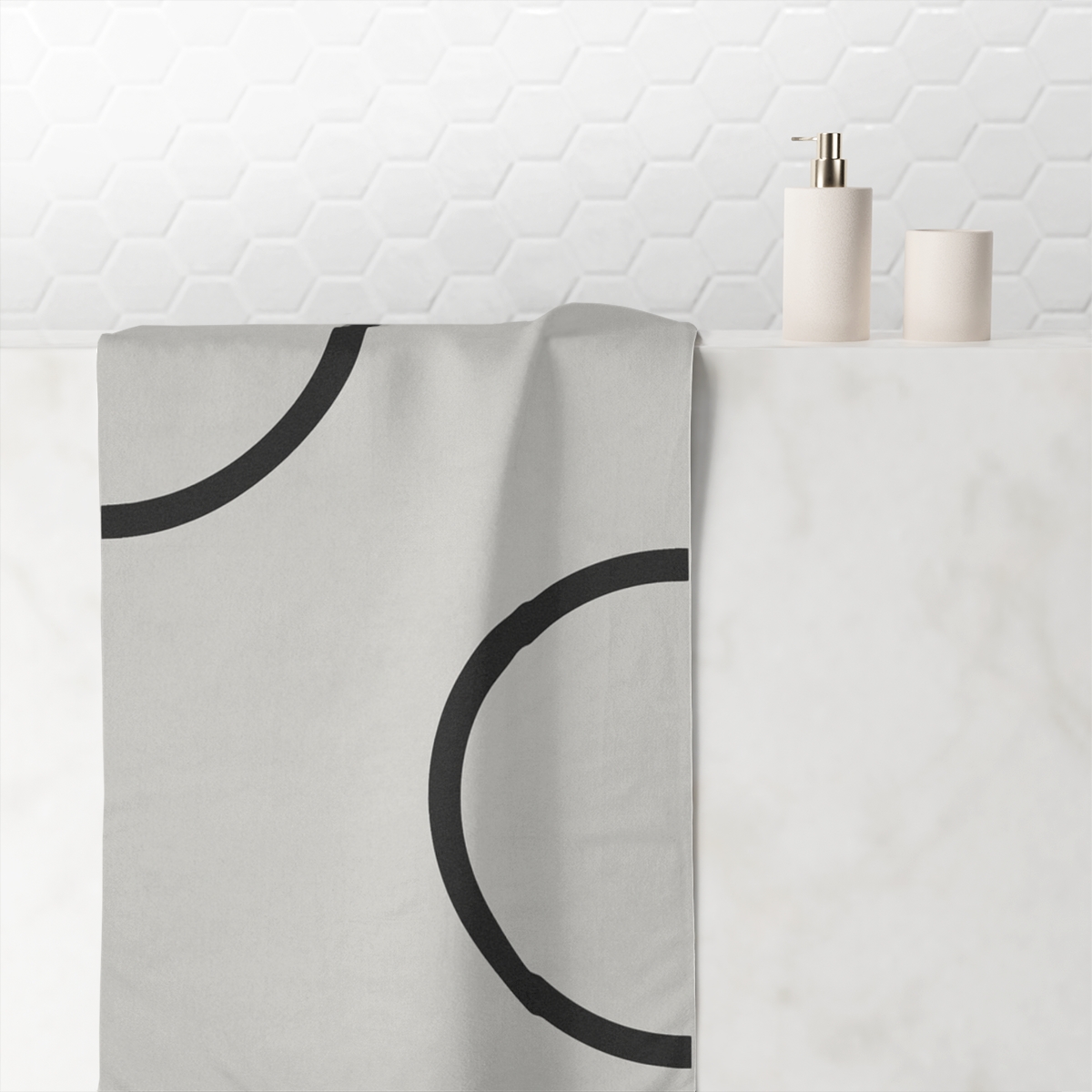 Corner Arc Pair personalized bath towels