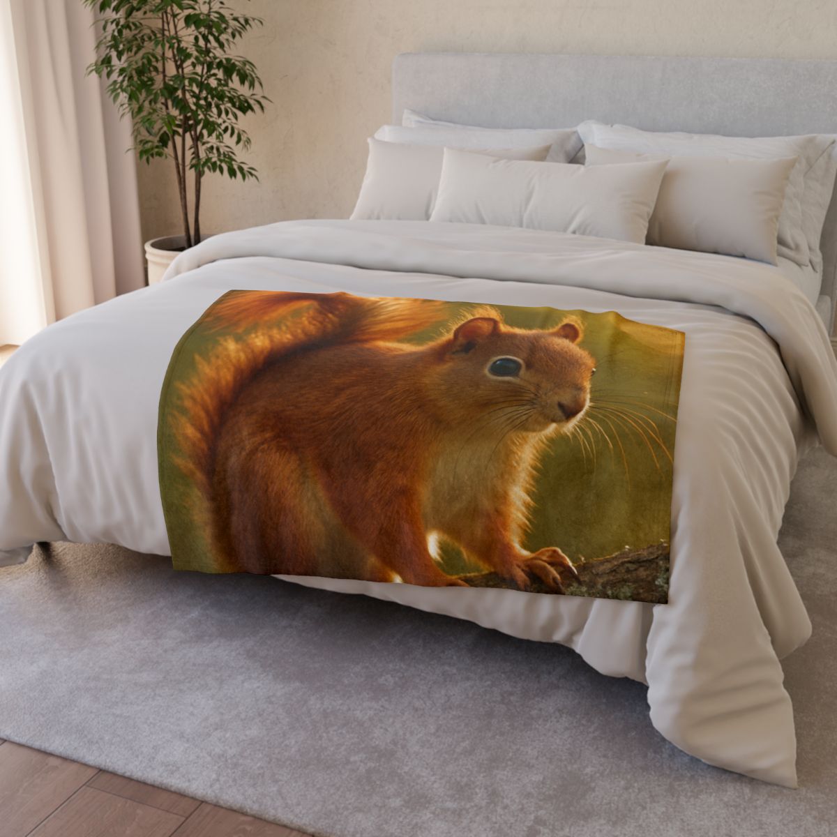 Sunrise Forager Red Squirrel decorative home blankets
