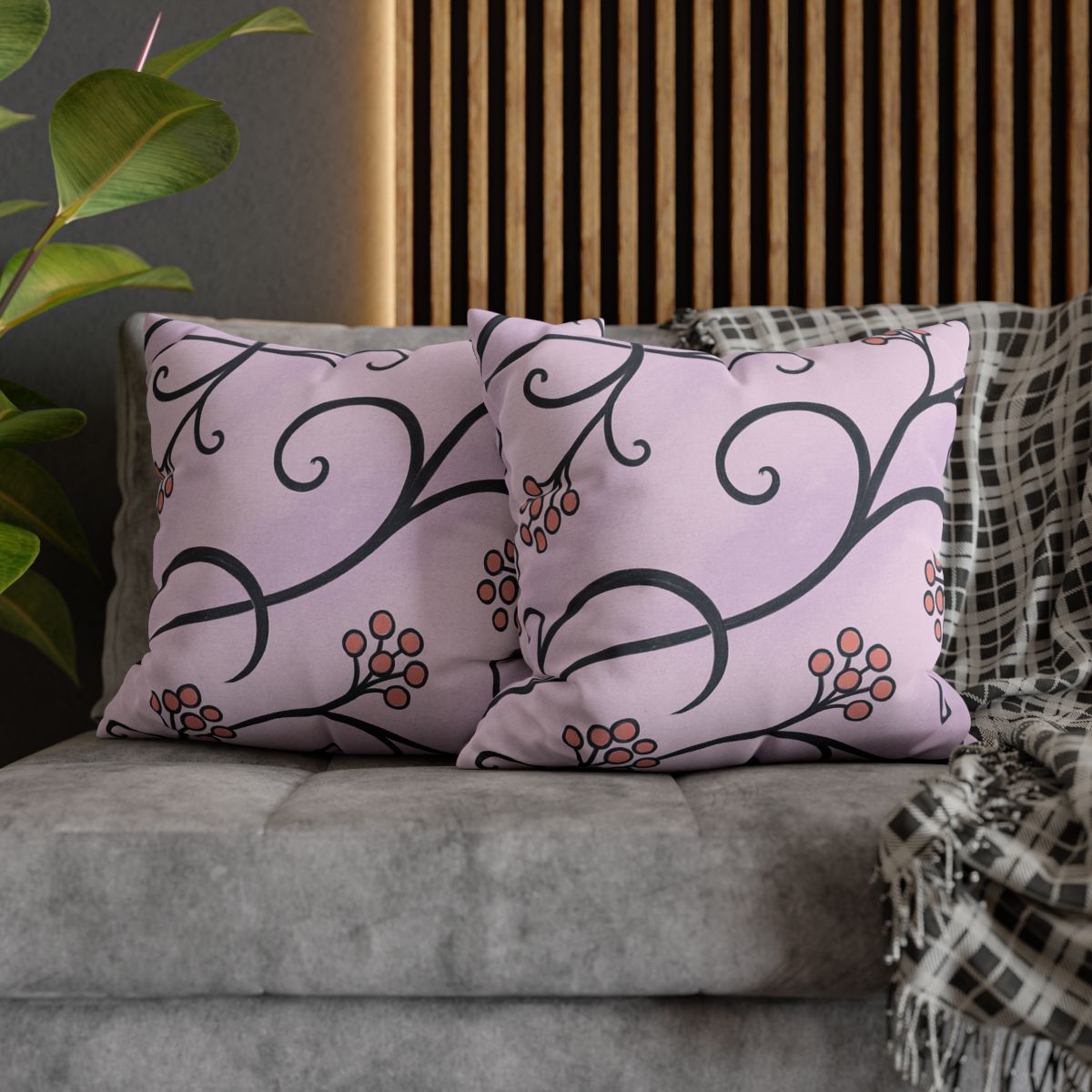 Tendrilled Ribbon Network soft cotton pillow cases