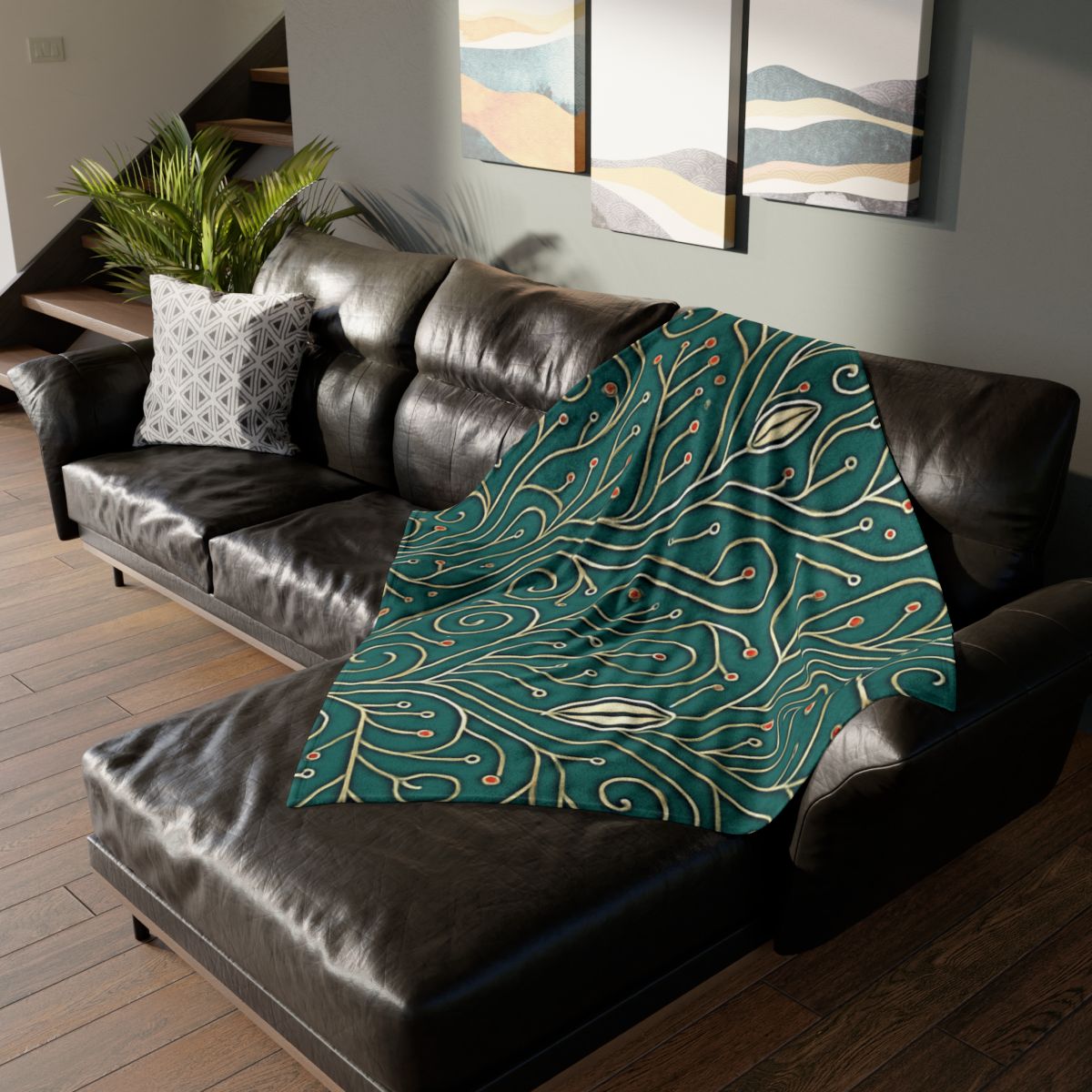Vine Circuit Filigree trendy patterned blankets