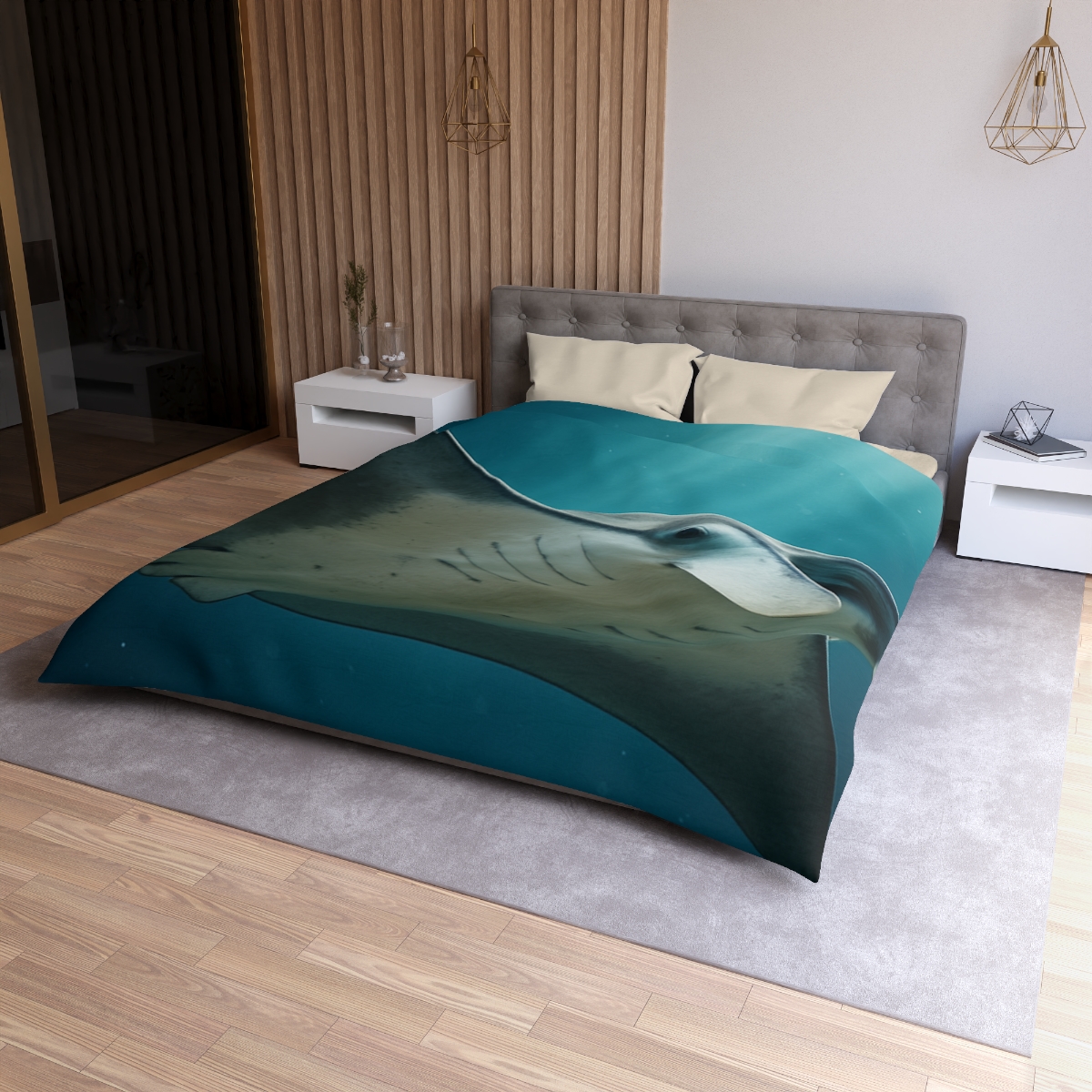 Silk Wing Drift Manta Ray personalized bedding duvets