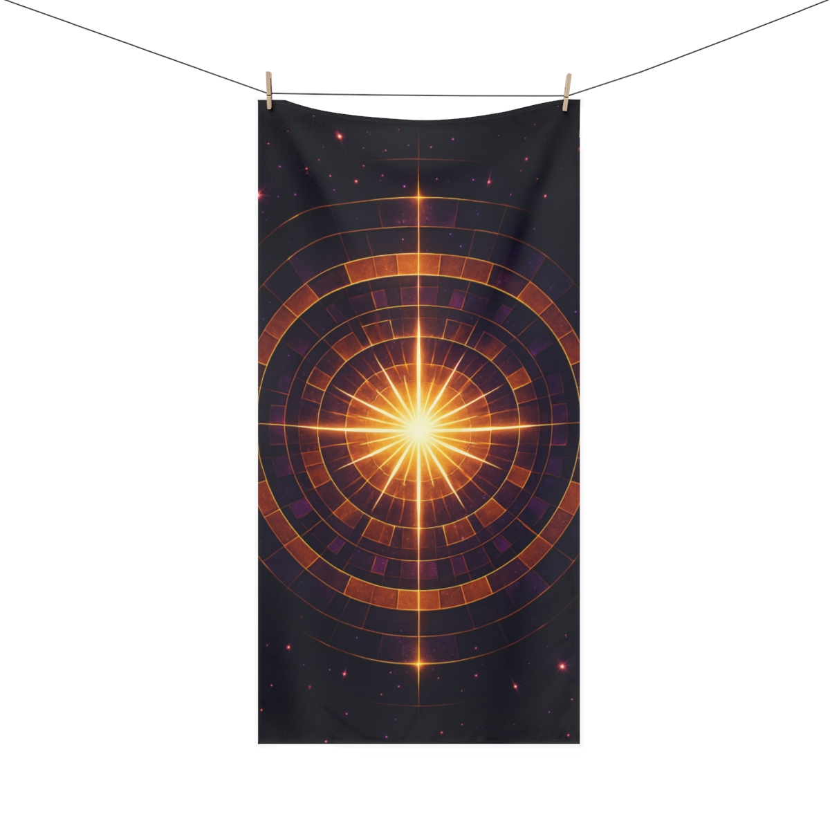 Starburst Halo Mosaic personalized bath towels