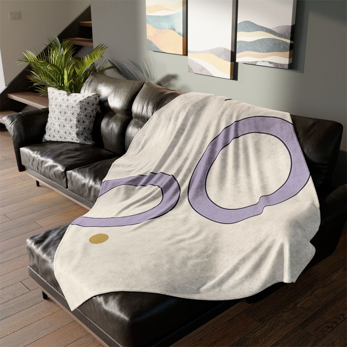 Arc Corner With Paired Rings personalized cozy blankets