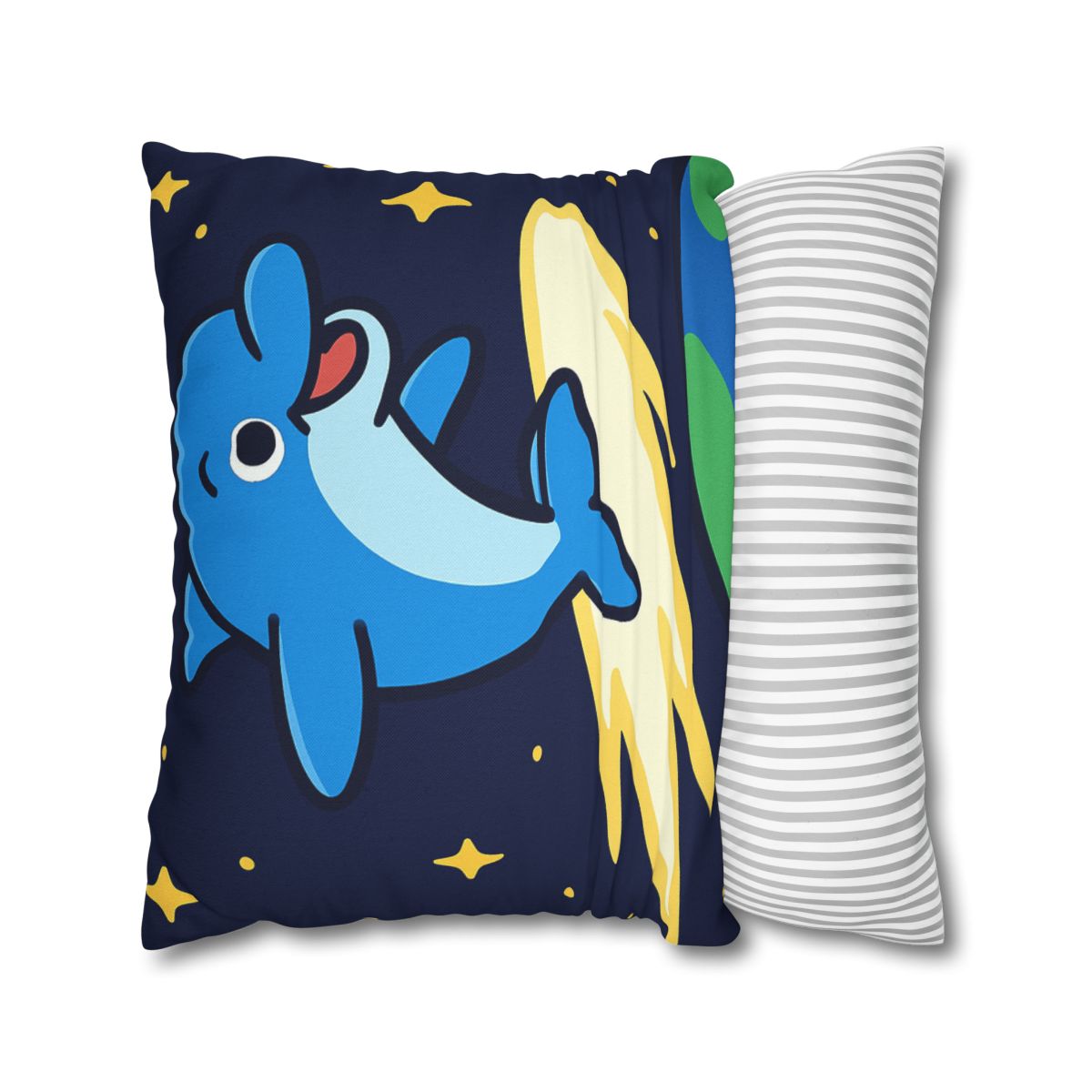 Cosmic Dolphin Comet Ride designer print pillow cases