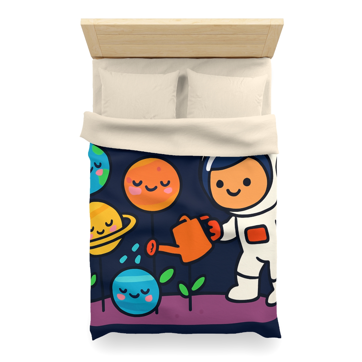 Galaxy Garden Of Friendly Planets unique patterned duvets
