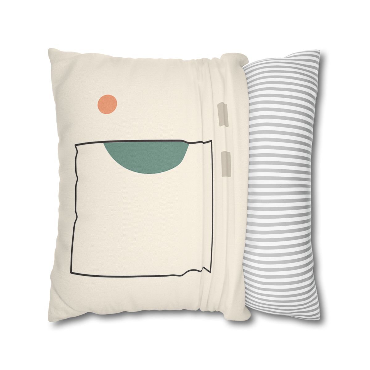 Offset Frame And Crescent Pause designer print pillow cases