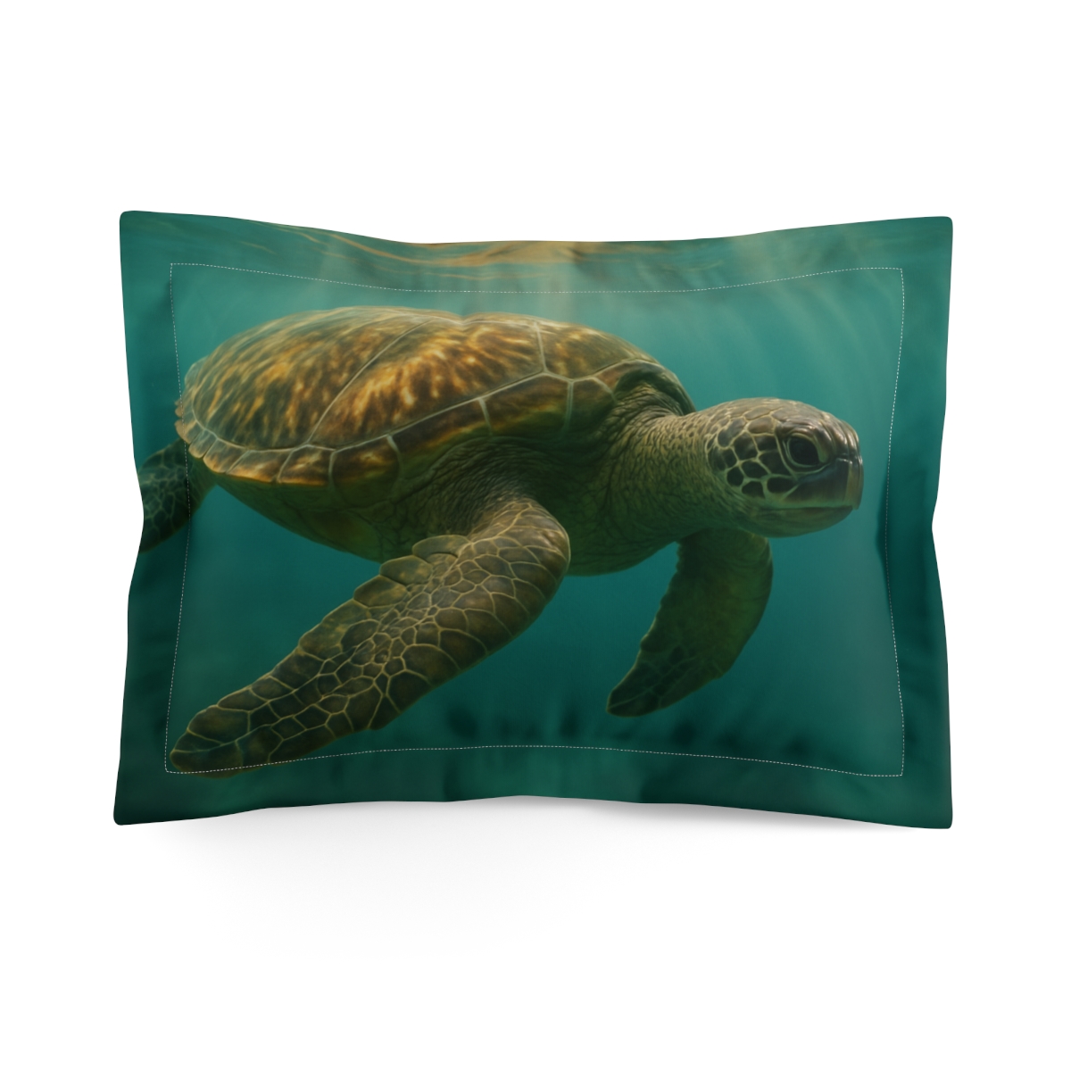 Emerald Drift Green Sea Turtle trendy accent pillows