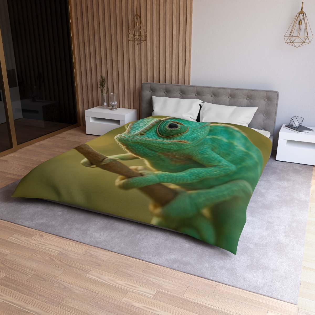 Prism Gaze Veiled Chameleon designer printed duvets