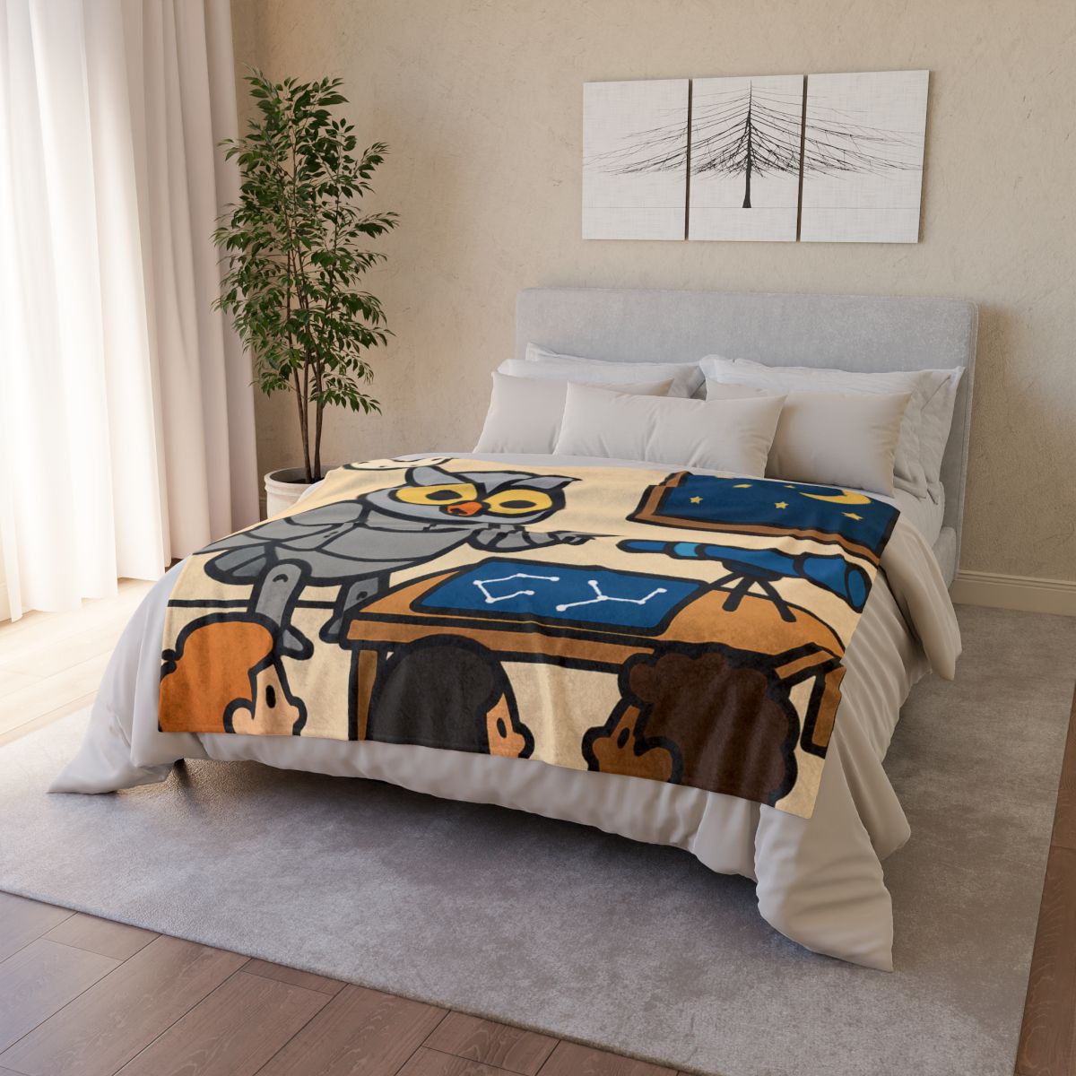 Robot Owl Telescope Workshop warm winter blankets