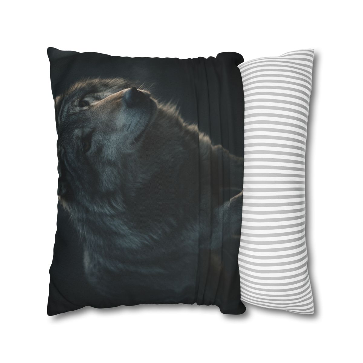 Moonlit Sentinel Gray Wolf personalized pillow covers