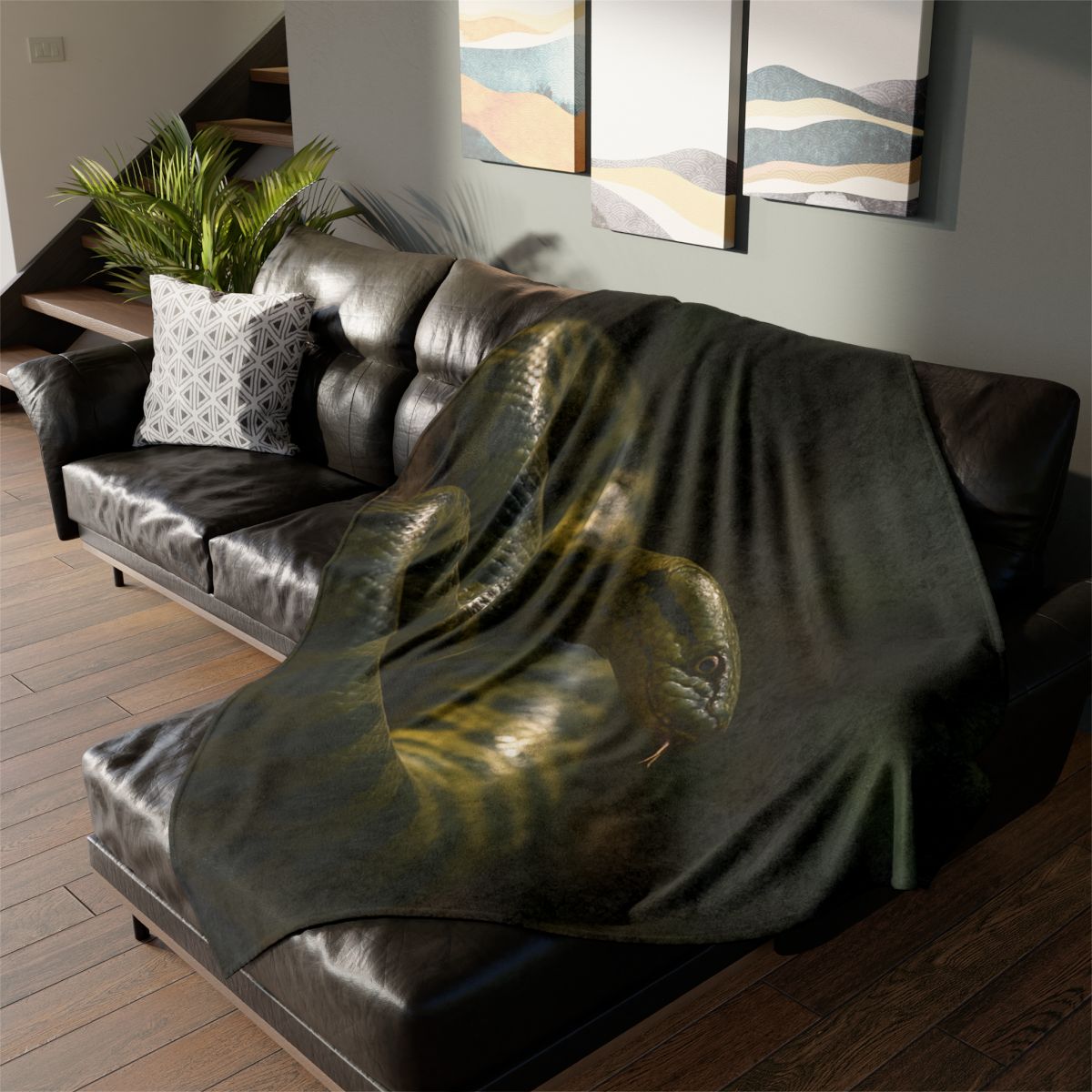 Shadow Ribbon Green Anaconda warm winter blankets
