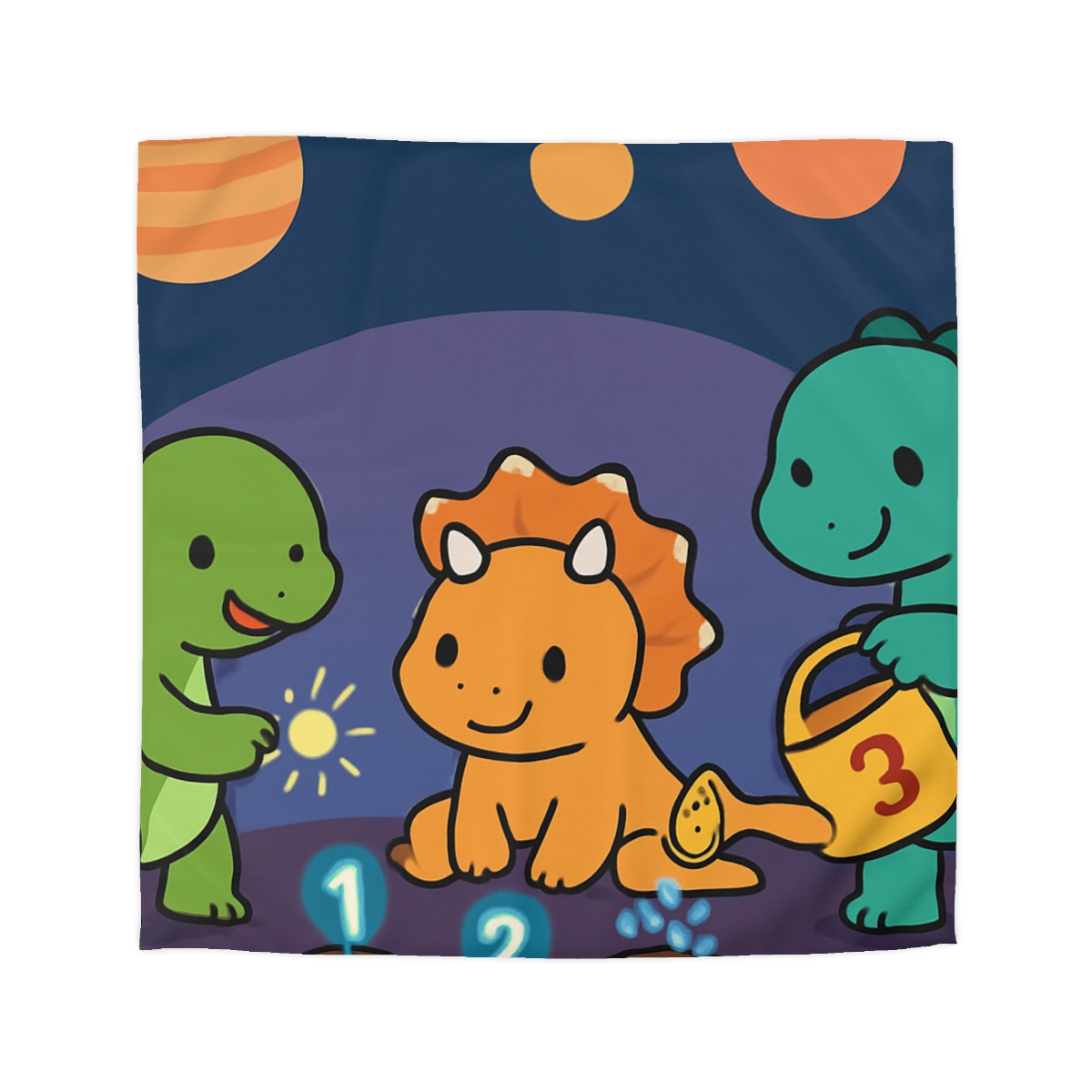 Galaxy Garden Dinosaurs personalized bedding duvets