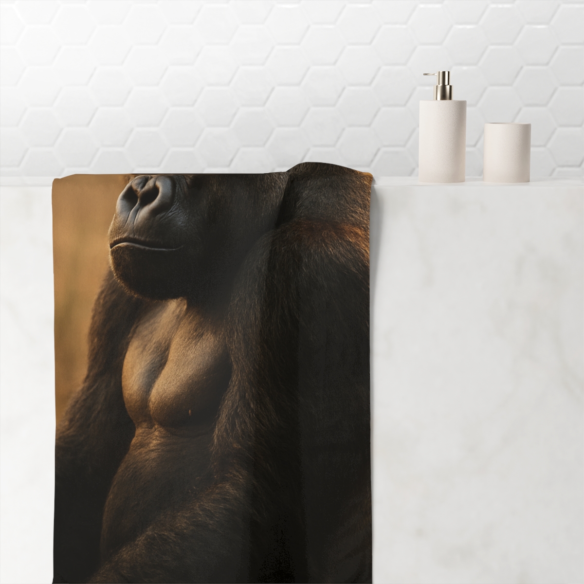 Dawn Watcher Silverback Gorilla custom towels