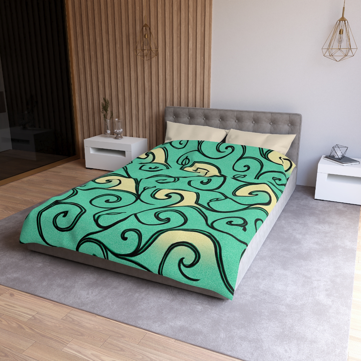 Vine Curl Wave Matrix designer printed duvets