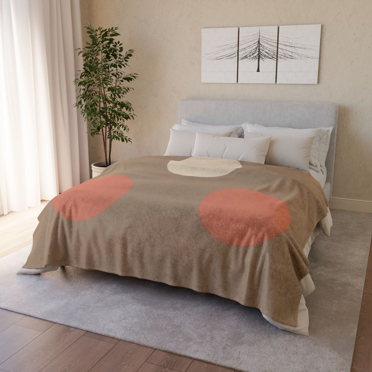 Triad Of Quiet Circles decorative home blankets