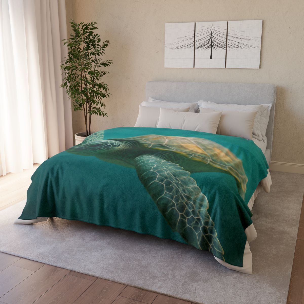 Comet Guard Green Sea Turtle custom blankets