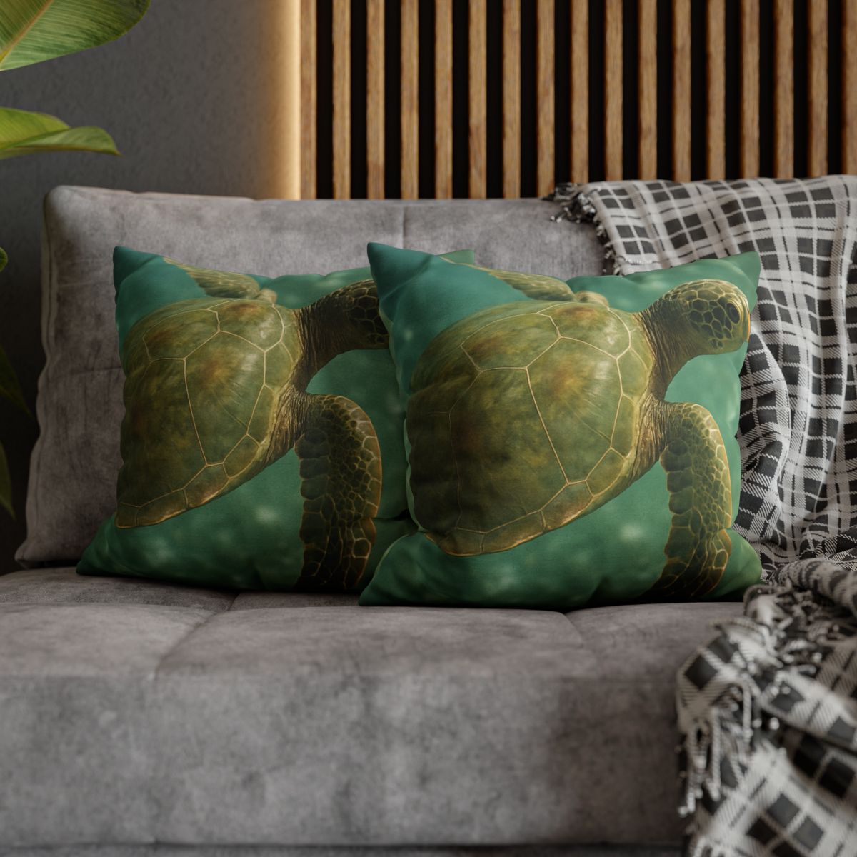 Sea Lantern Green Sea Turtle soft cotton pillow cases