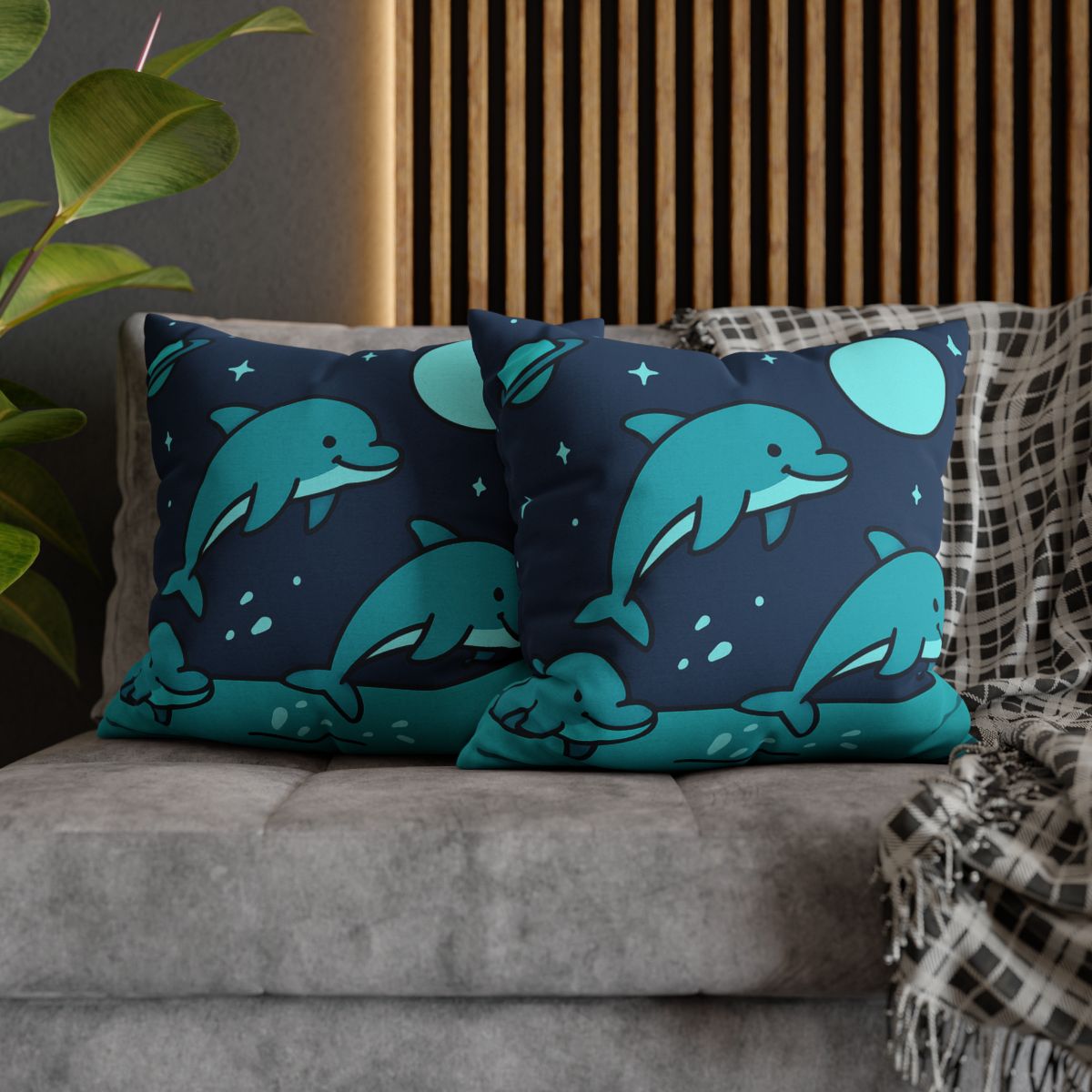 Starlight Sea And The Cosmic Dolphins custom pillow cases