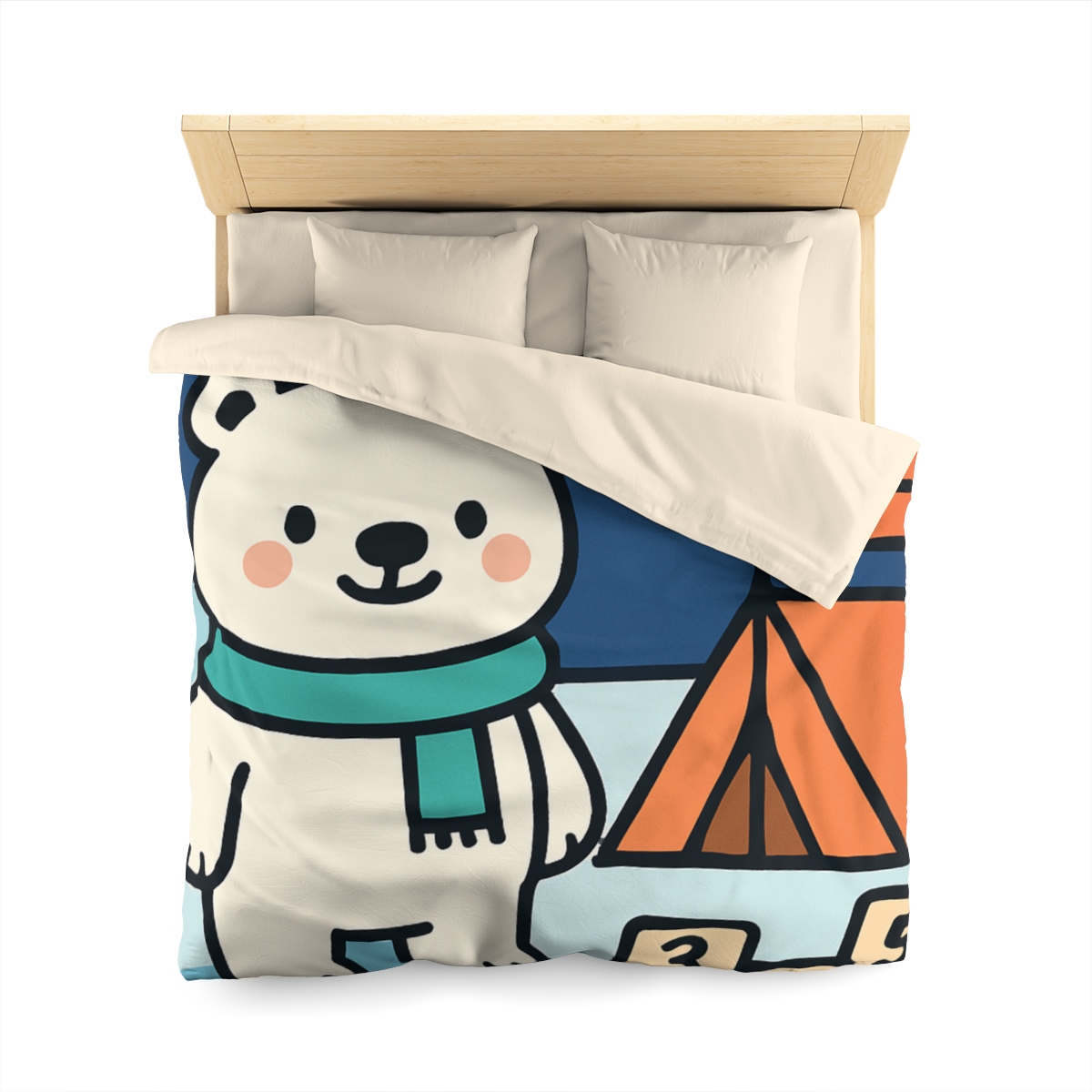 Polar Bear Aurora Math Camp stylish duvet covers