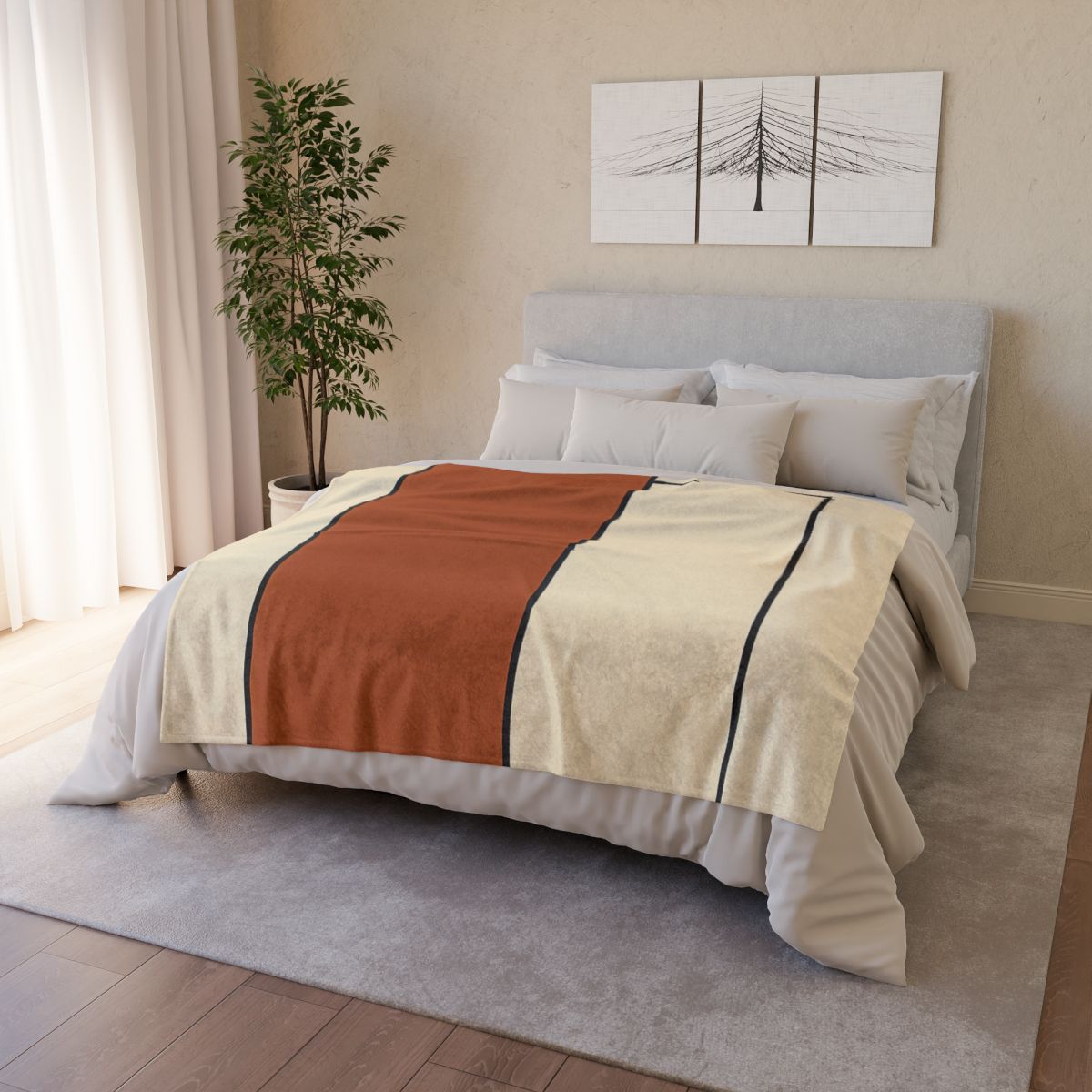 Offset Rectangle Pairing stylish throw blankets
