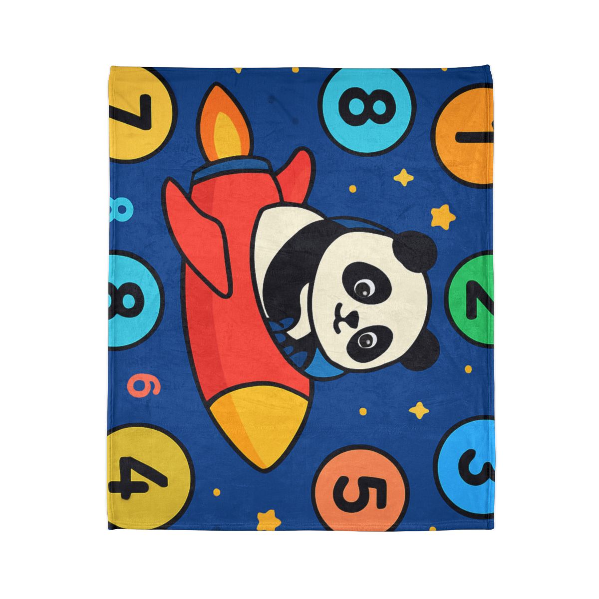 Rocket Panda And The Number Planets decorative home blankets