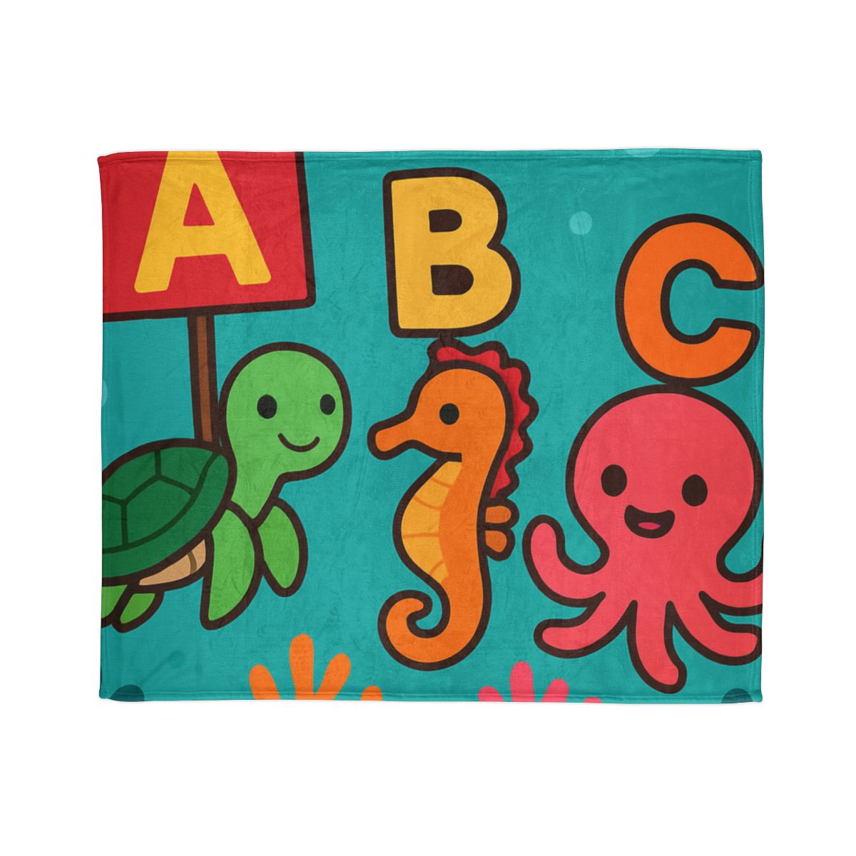 Coral Reef Alphabet Parade soft fleece blankets