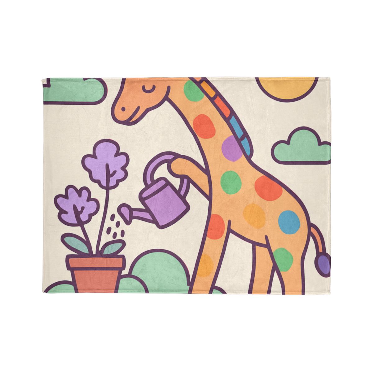 Cloud Garden With Rainbow Giraffe warm winter blankets