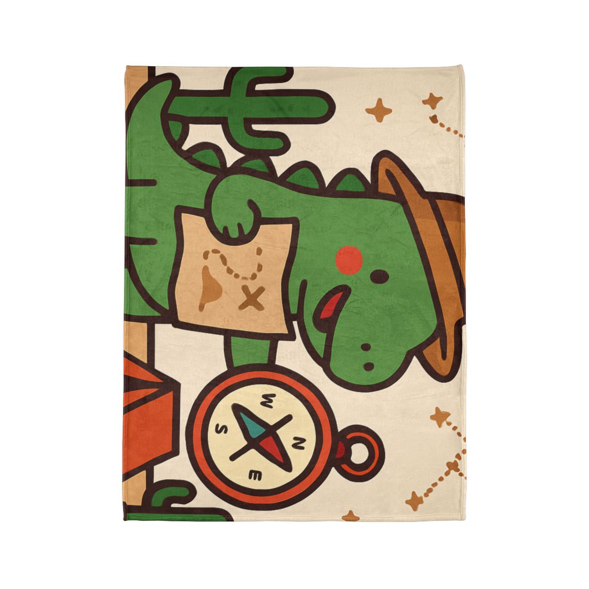 Desert Dino Map Quest With Compass And Constellations decorative home blankets