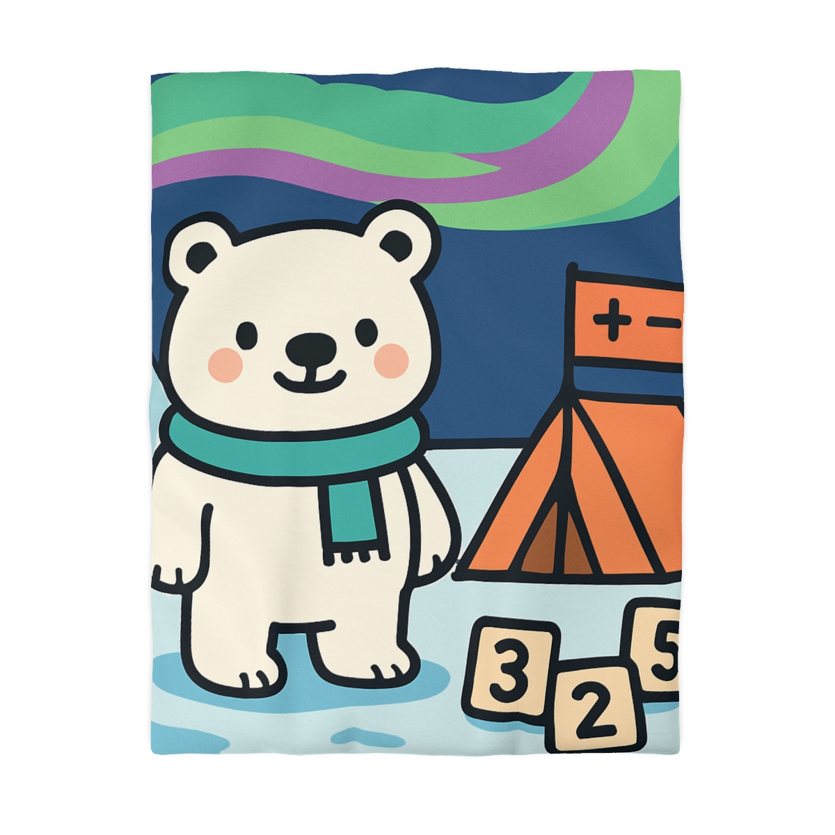 Polar Bear Aurora Math Camp stylish duvet covers