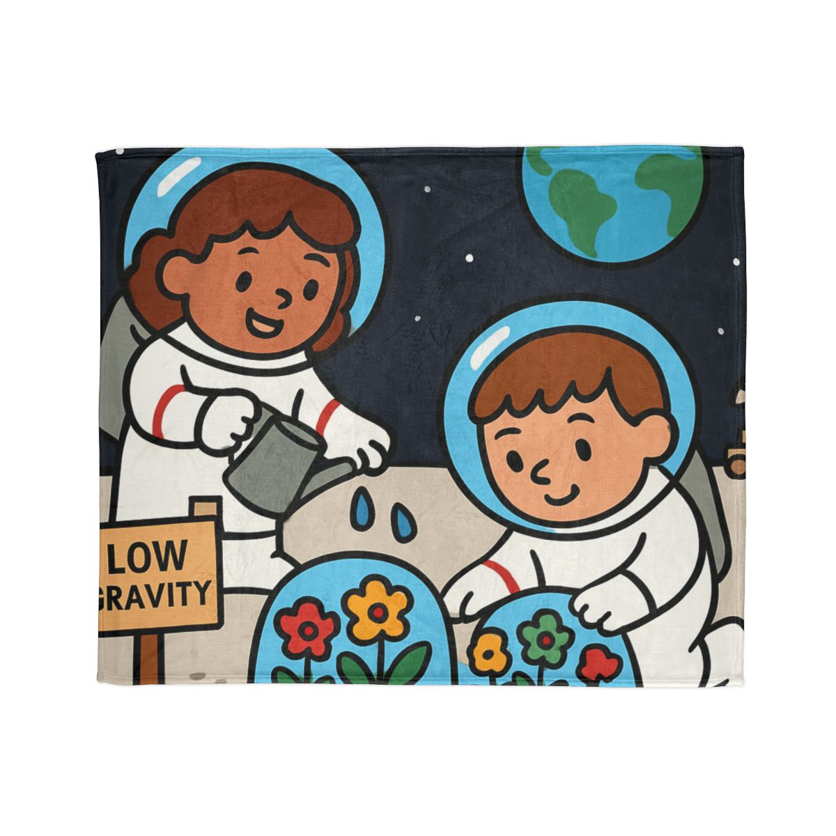 Gravity Garden On The Moon designer printed blankets