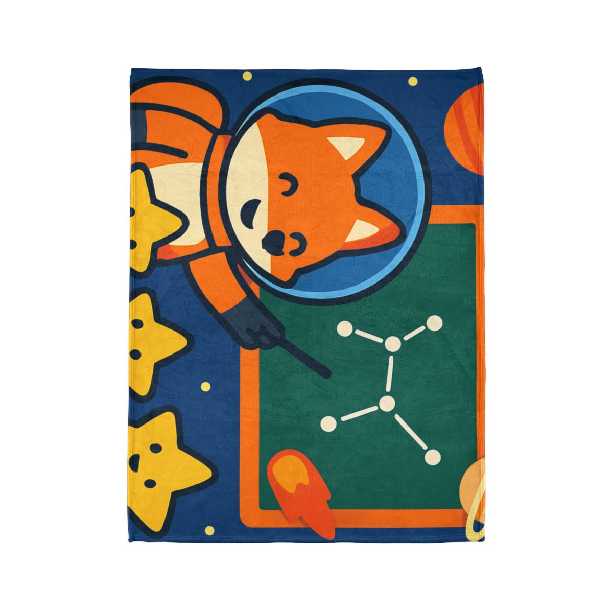 Comet Classroom Space Fox designer printed blankets