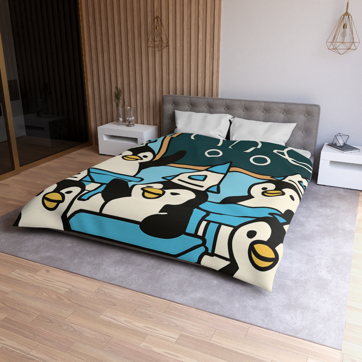 Rocket Penguin Class stylish duvet covers