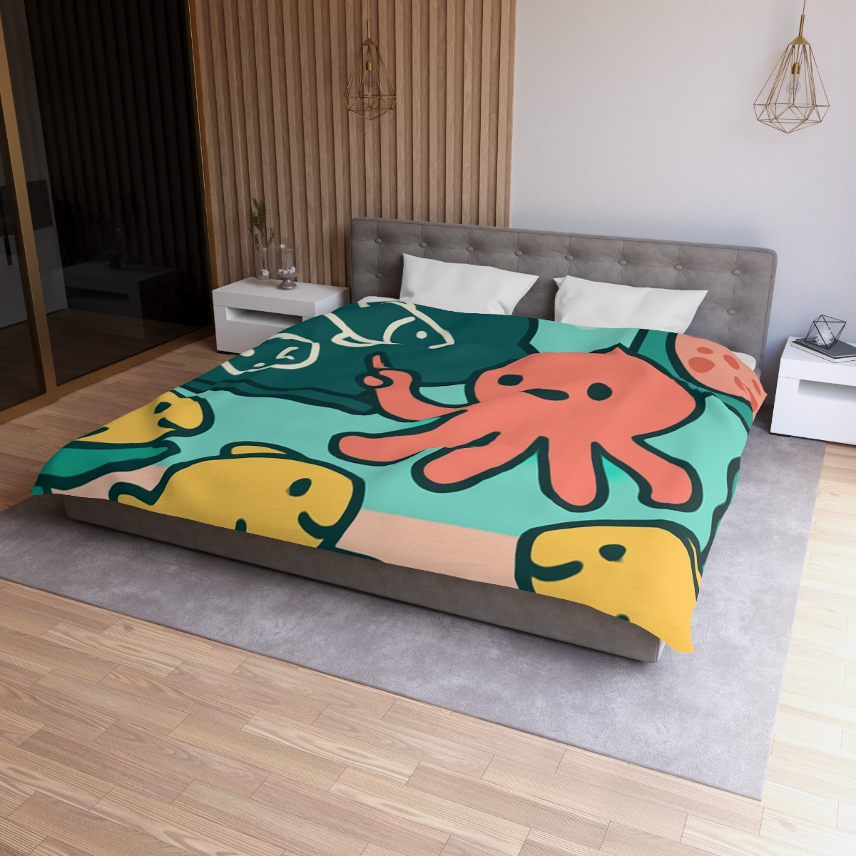 Cosmic Coral Classroom custom duvets