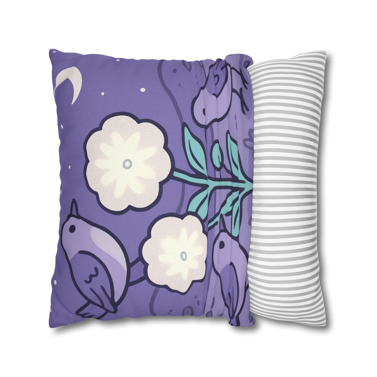 Moon Garden Nightingales designer print pillow cases