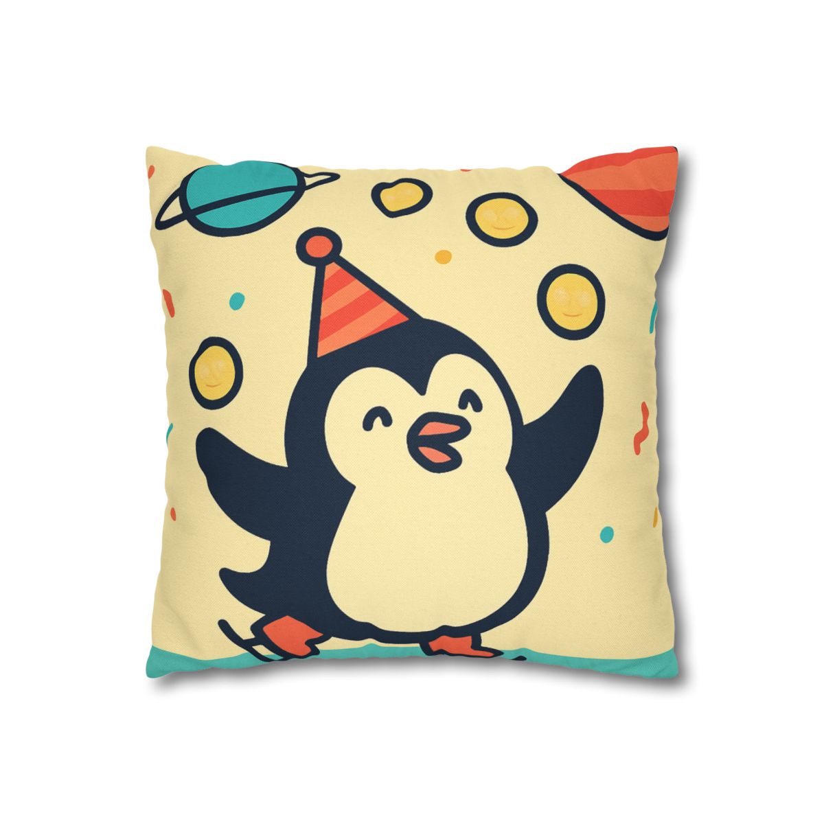 Cosmic Carnival Penguin designer print pillow cases
