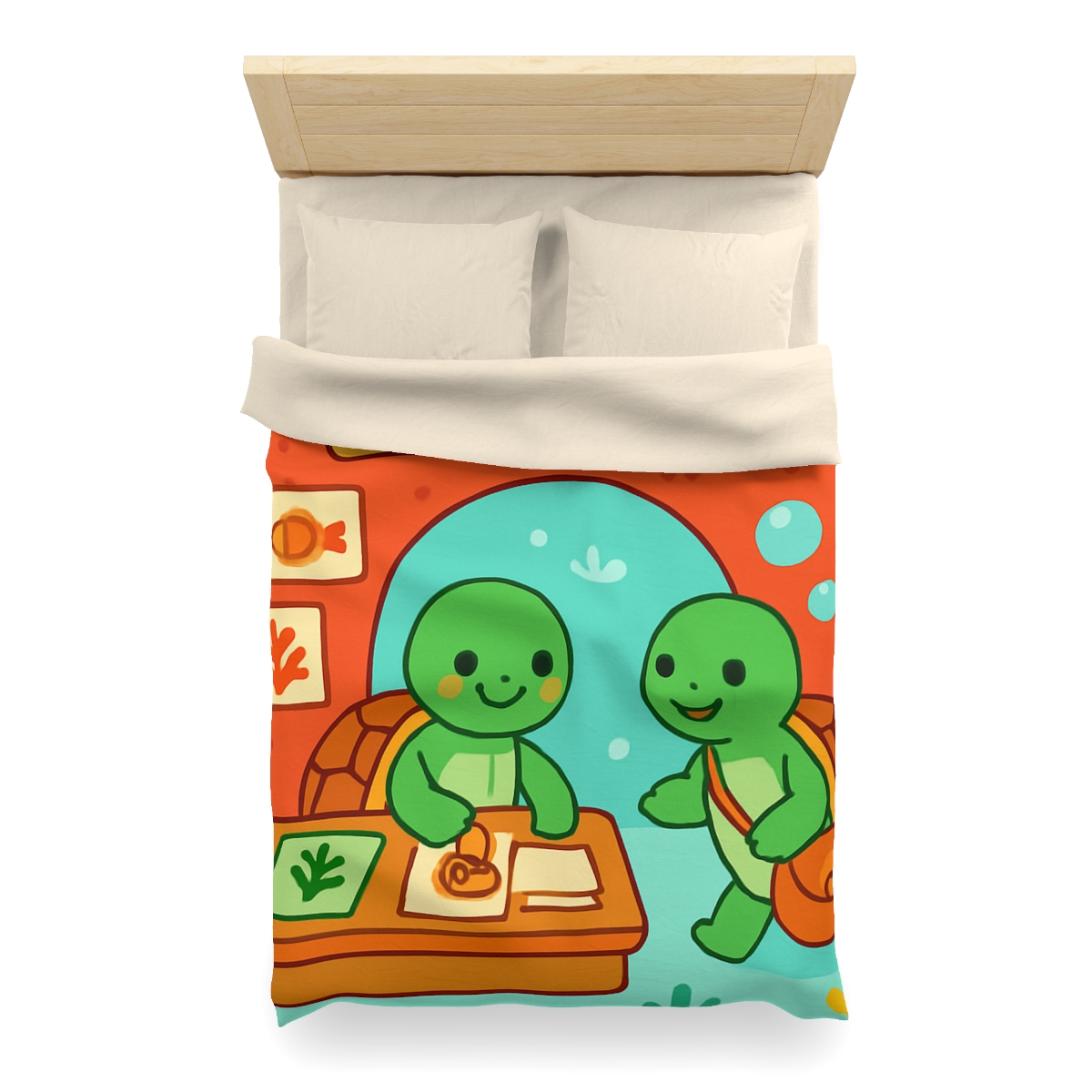 Coral Reef Post Office Run By Sea Turtles unique patterned duvets