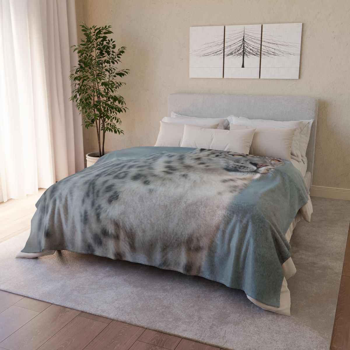 Ridge Phantom Snow Leopard decorative home blankets