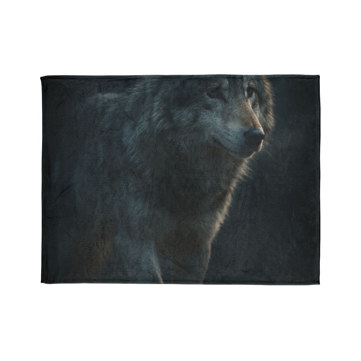 Moonlit Sentinel Gray Wolf soft fleece blankets