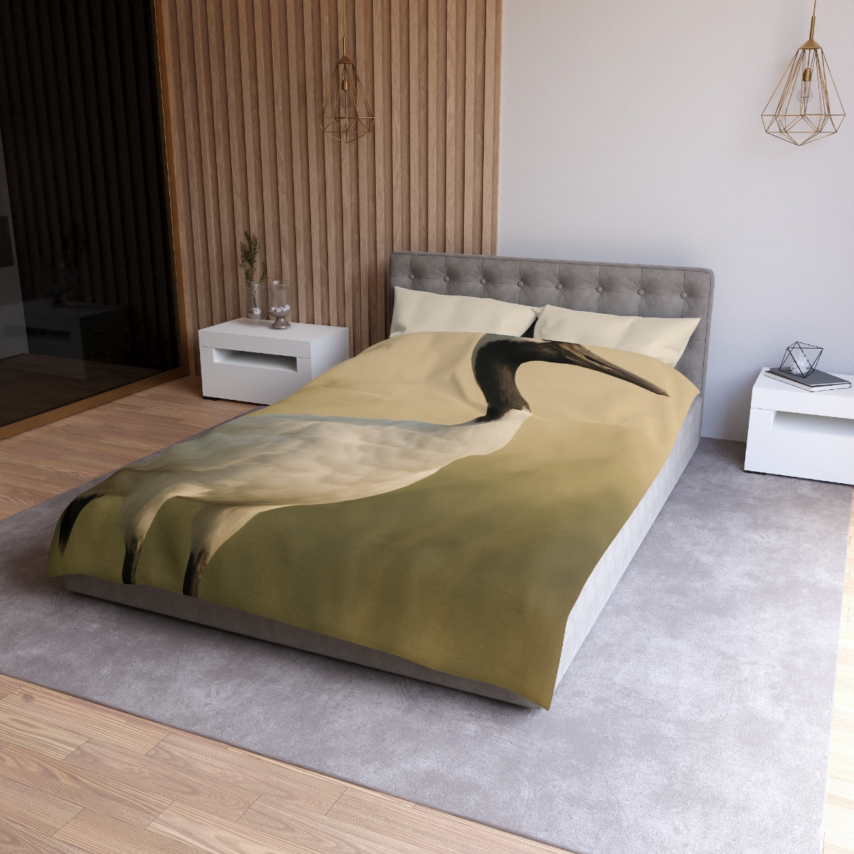 Quiet Halo Red Crowned Crane warm winter duvets