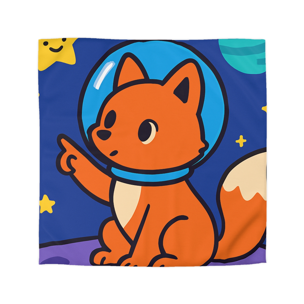 Stargazing Space Fox stylish duvet covers