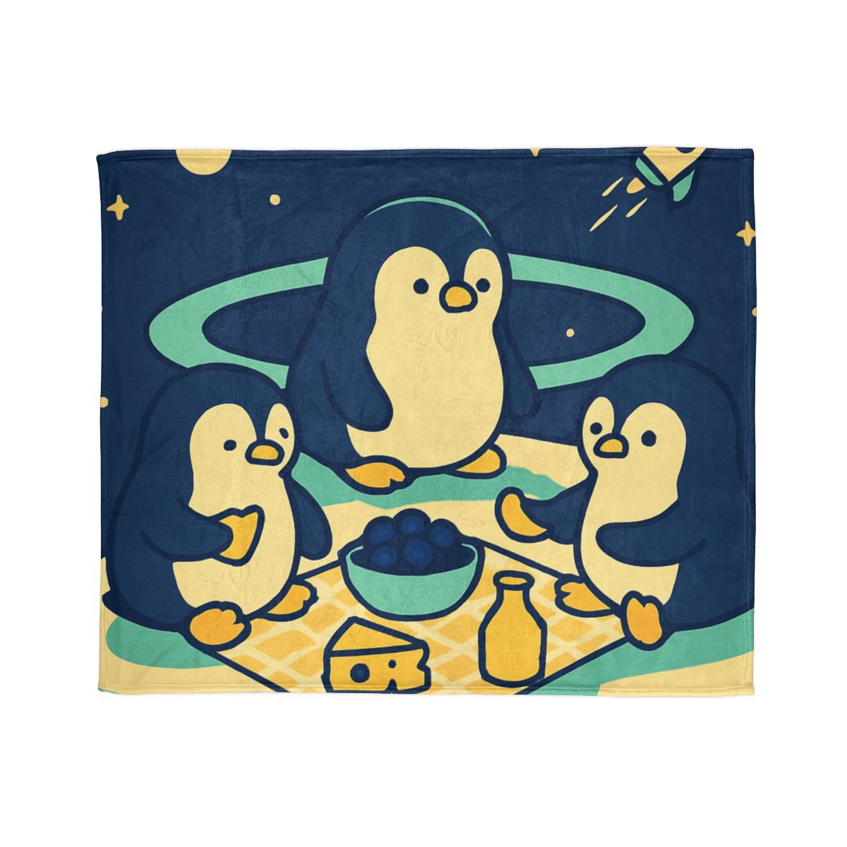 Planet Picnic Penguins soft fleece blankets