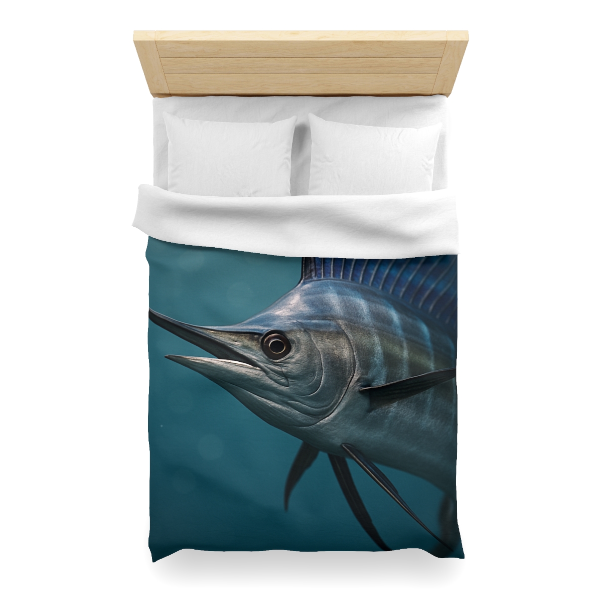 Prismatic Surge Sailfish designer printed duvets
