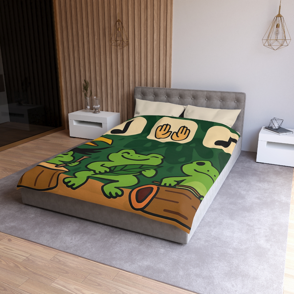Jungle Rain Rhythm With The Frog Band soft comforter duvets