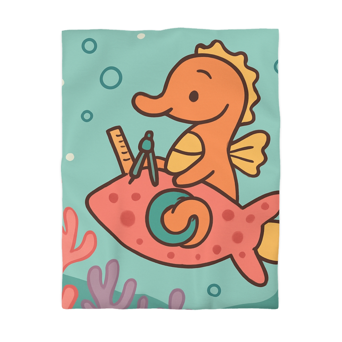 Coral Rocket Seahorse trendy bedroom duvets