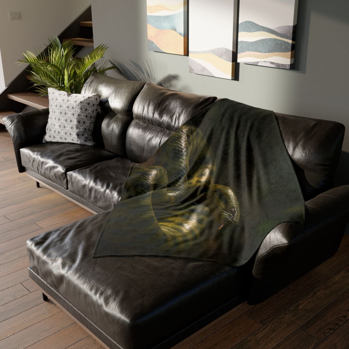 Shadow Ribbon Green Anaconda warm winter blankets