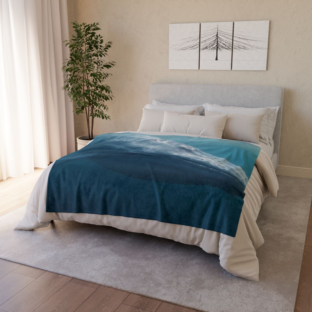 Ocean Song Blue Whale personalized cozy blankets