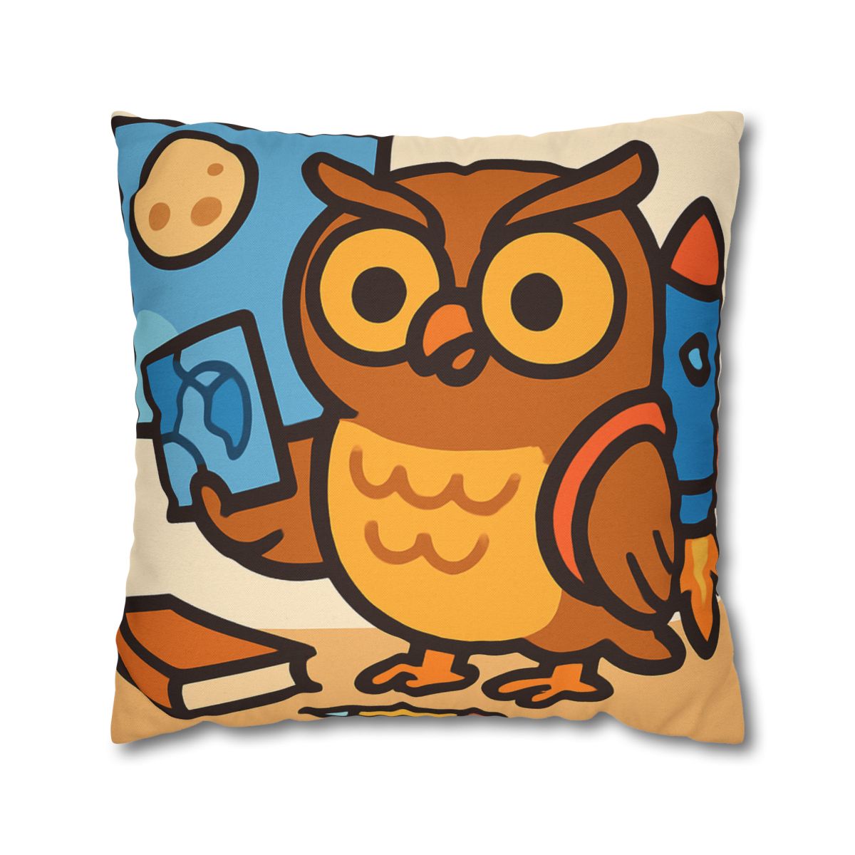 Rocket School Owl personalized pillow covers