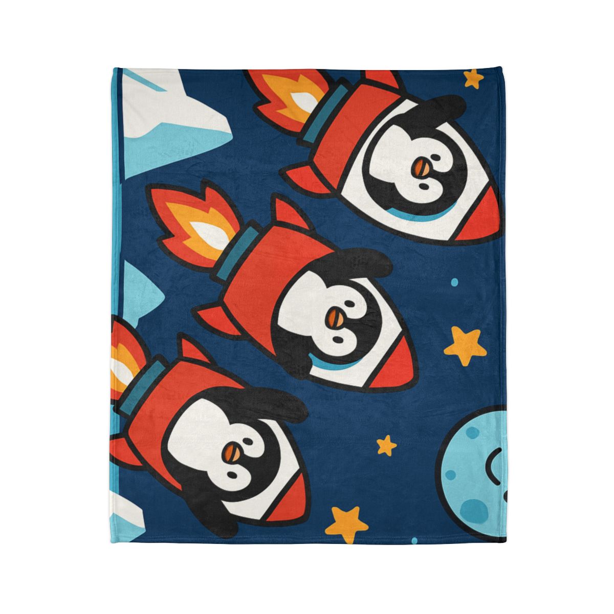 Rocket Penguin Crew trendy patterned blankets