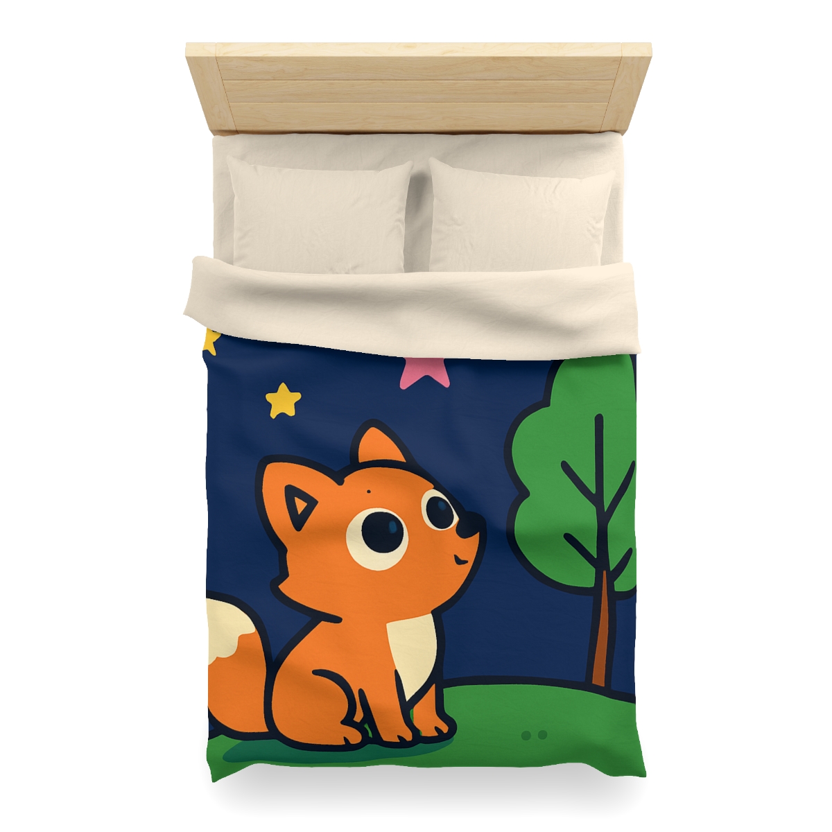 Cosmic Forest Fox And The Shooting Stars soft comforter duvets