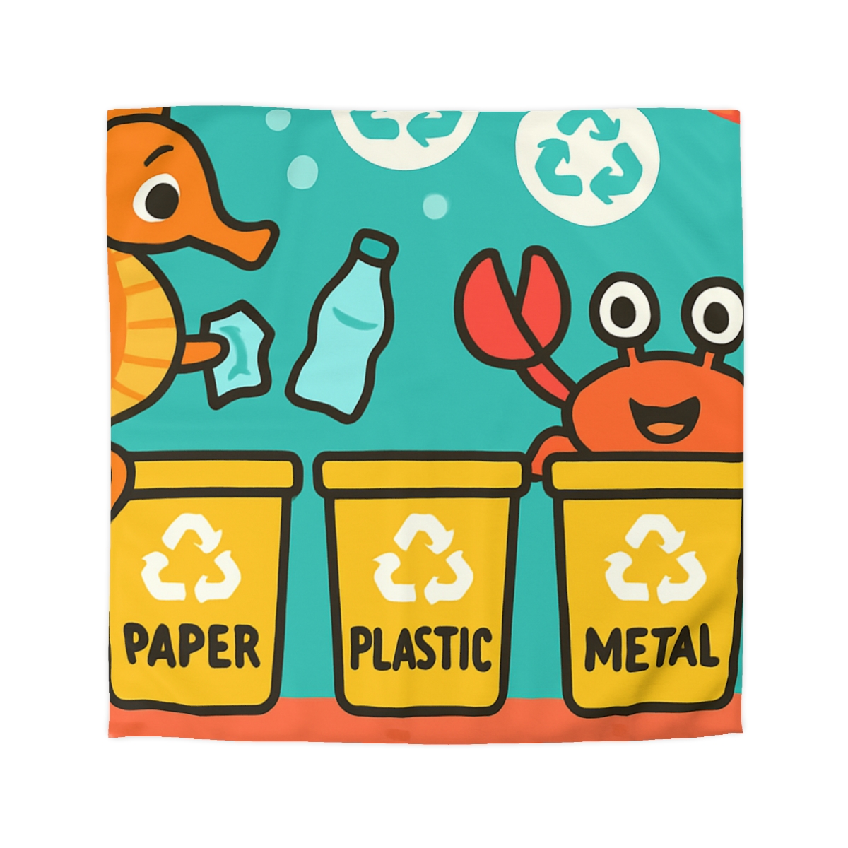 Coral City Recycling Seahorse Patrol custom duvets